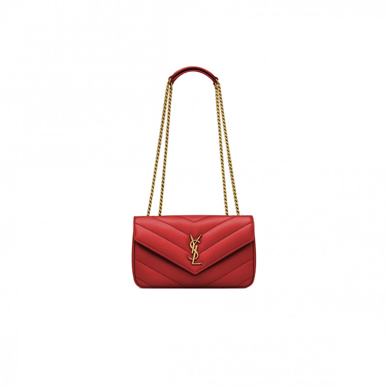 YSL LOULOU SMALL IN MATELASSÉ LAMBSKIN 801437 (24*14*6cm)
