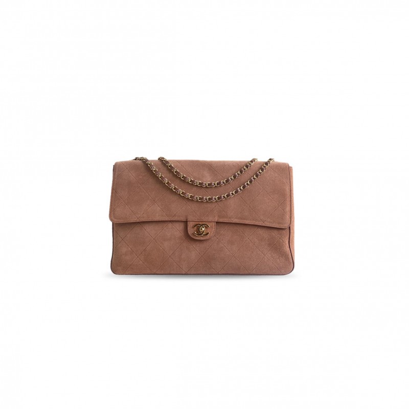CHANEL LARGE SOUPLISSIMO OVERSIZED FLAP BAG IN SUEDE AND CALFSKIN AS6234 (38*24*11cm) 