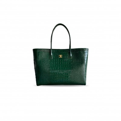 CHANEL CALFSKIN CROCODILE EMBOSSED ARCHETYPE LARGE SHOPPER TOTE AS6244 (47*31*15cm)