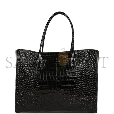 CHANEL LARGE CERF SHOPPING BAG BLACK CROCODILE EMBOSSED CALFSKIN GOLD HARDWARE AS6244 (47*31*15cm)