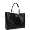 CHANEL LARGE CERF SHOPPING BAG BLACK CROCODILE EMBOSSED CALFSKIN GOLD HARDWARE AS6244 (47*31*15cm)