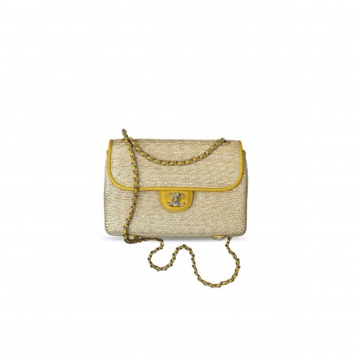 CHANEL RAFFIA LAMBSKIN SMALL FLAP BAG AS6017 (23*16*8cm) CHANEL RAFFIA LAMBSKIN SMALL FLAP BAG AS6017 (23*16*8cm)