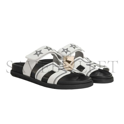 HERMES CHYPRE SANDAL EMBROIDERED CALFSKIN