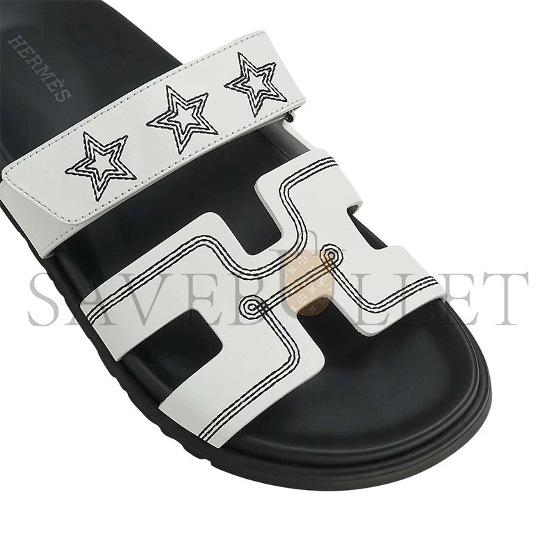 HERMES CHYPRE SANDAL EMBROIDERED CALFSKIN
