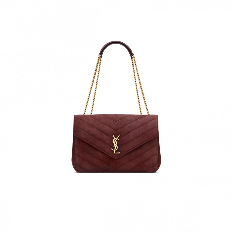 YSL LOULOU LARGE IN MATELASSÉ SUEDE 803541 (32*22*10cm)