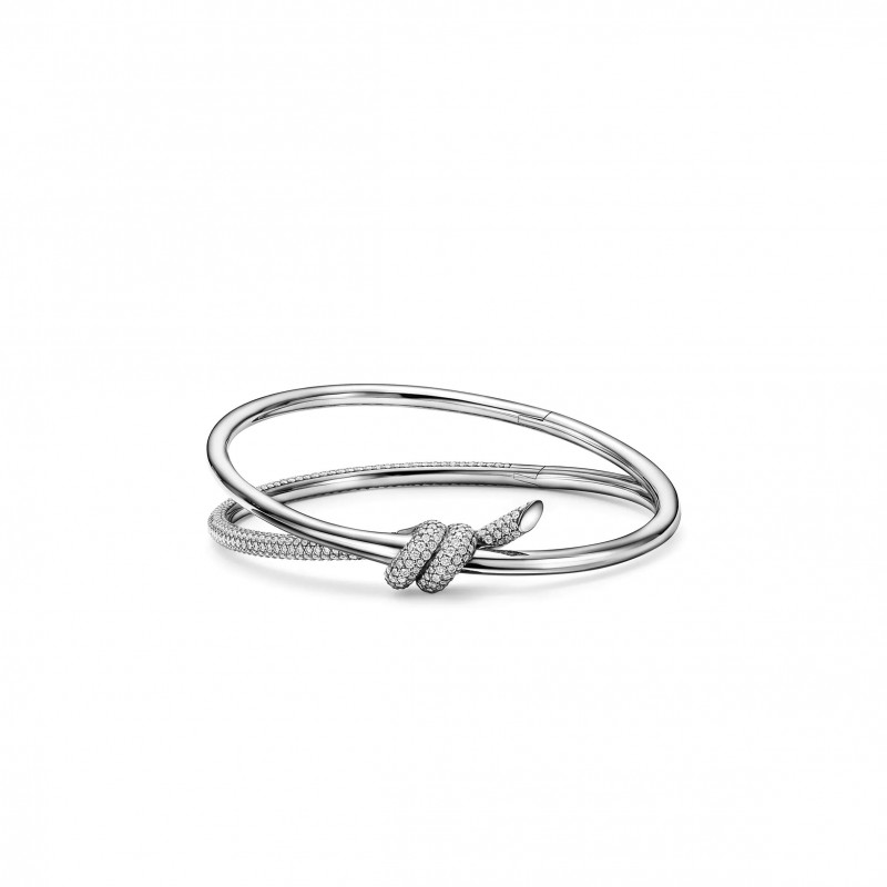TIFFANY KNOT DOUBLE ROW HINGED BANGLE 70607352