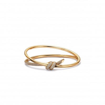 TIFFANY KNOT DOUBLE ROW HINGED BANGLE 70607352