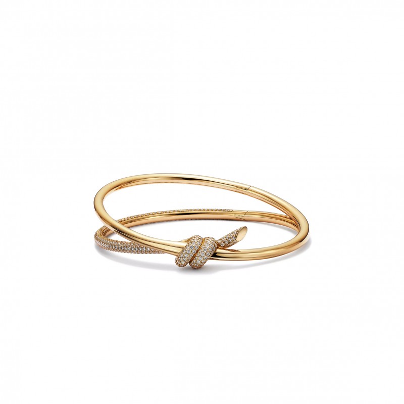 TIFFANY KNOT DOUBLE ROW HINGED BANGLE 70607352