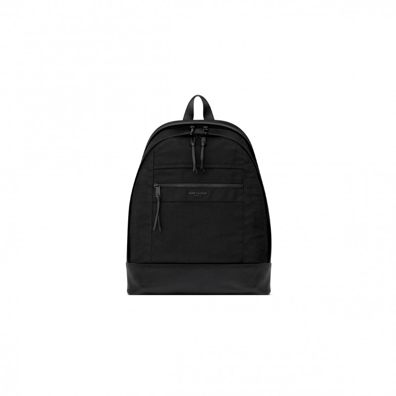 YSL CITY BACKPACK IN NYLON CANVAS AND LEATHER 821007FAEEF1000 (42*32*14cm) YSL CITY BACKPACK IN NYLON CANVAS AND LEATHER 821007FAEEF1000 (42*32*14cm)