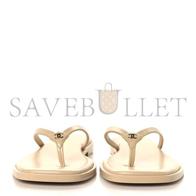 CHANEL GOATSKIN CC TIMES SQUARE THONG SANDALS CHANEL GOATSKIN CC TIMES SQUARE THONG SANDALS