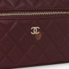 CHANEL TOP HANDLE VANITY WITH CHAIN BURGUNDY CAVIAR  CHAMPAGNE GOLD HARDWARE AP4385 (19*14*5cm)