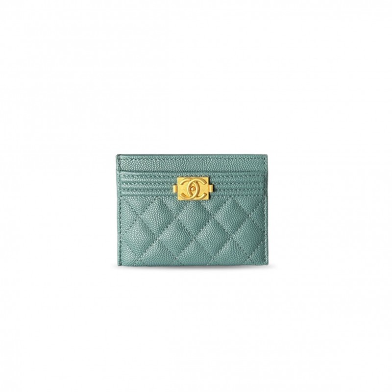 CHANEL MASTER QUILTED GRAINED CALFSKIN LEATHER BOY CARD HOLDER A84431 (11*7.5*1cm) 