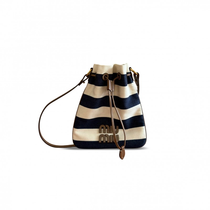 MIU MIU STRIPED BUCKET BAG (23*20cm)