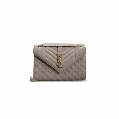 YSL ENVELOPE MEDIUM CHAIN BAG IN SUEDE 487206 (24*17.5*6cm) YSL ENVELOPE MEDIUM CHAIN BAG IN SUEDE 487206 (24*17.5*6cm)