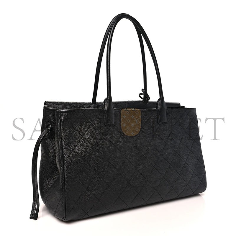 CHANEL GRAINED CALFSKIN STITCHED URBAN ESSENTIALS SHOPPING BAG BLACK AS99589 (37*22*14cm) 