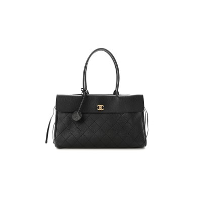 CHANEL GRAINED CALFSKIN STITCHED URBAN ESSENTIALS SHOPPING BAG BLACK AS99589 (37*22*14cm) 