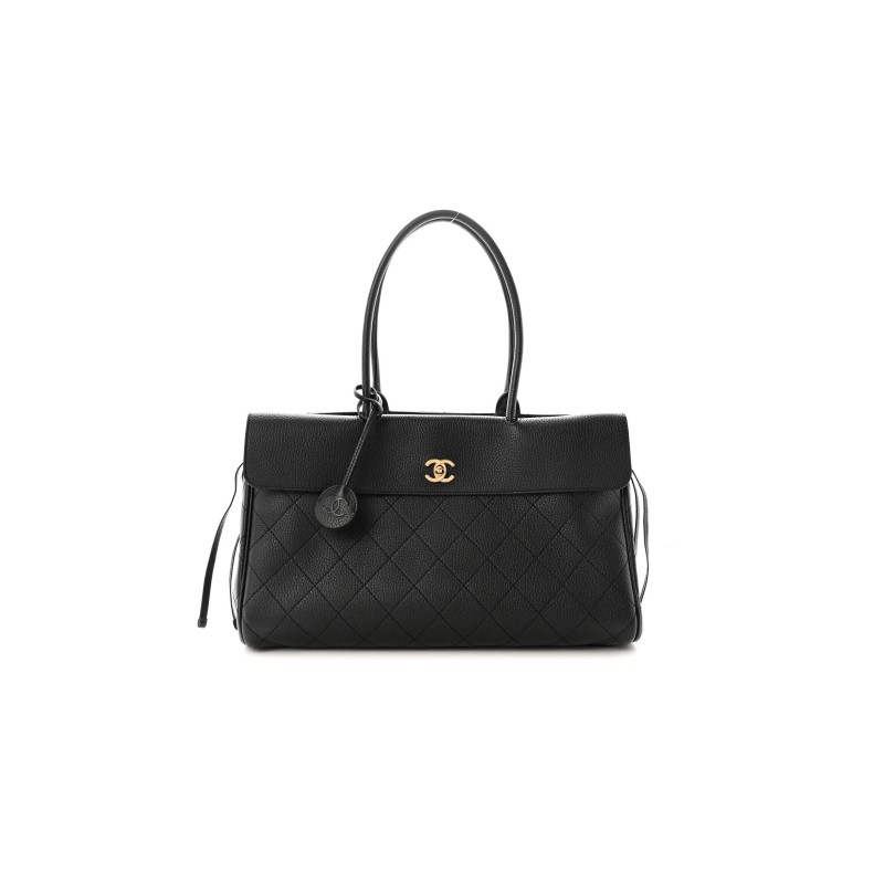 CHANEL GRAINED CALFSKIN STITCHED URBAN ESSENTIALS SHOPPING BAG BLACK AS99589 (37*22*14cm) 