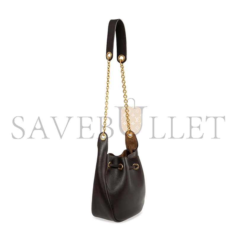 YSL CASSANDRE SUPPLE BUCKET BAG DARK SIGARO 840888AAFC02180 (28*22*9cm)