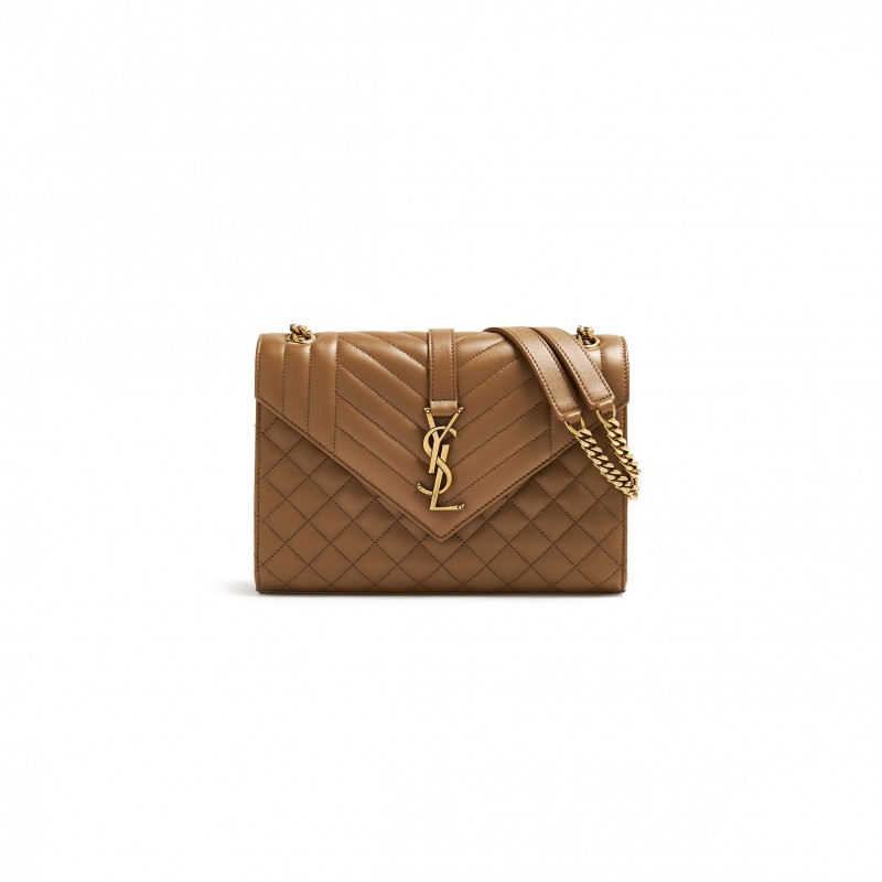 YSL ENVELOPE MEDIUM IN SMOOTH LEATHER 600185AACT72760 (24*17.5*6cm)