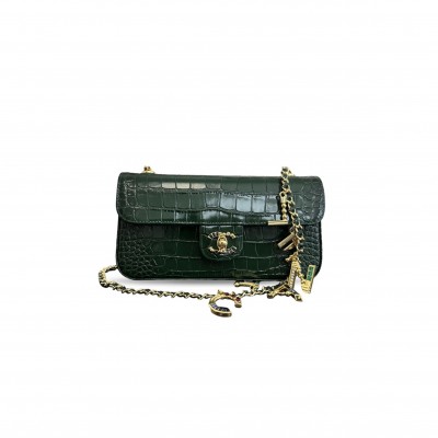 CHANEL CROCODILE EMBOSSED LEATHER AS6340 (22*12*4cm) 