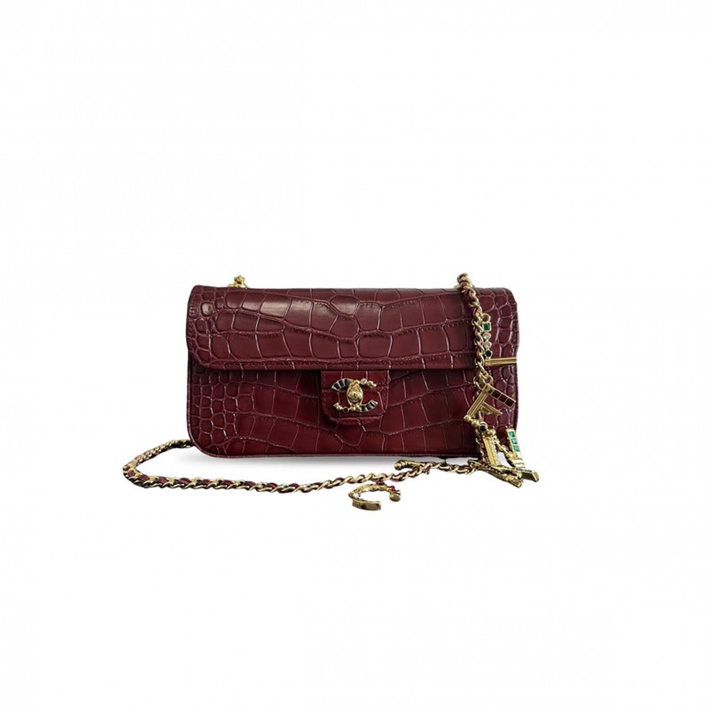 CHANEL CROCODILE EMBOSSED LEATHER AS6340 (22*12*4cm) 
