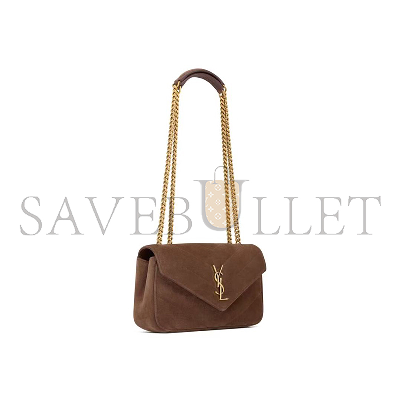 YSL LOULOU SMALL IN MATELASSÉ SUEDE 801437 (24*14*6cm)