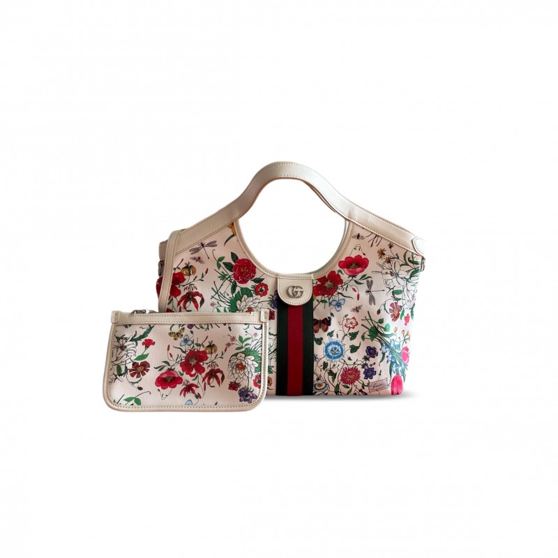 GUCCI GIGLIO FLORA SMALL TOTE BAG (25*20*15cm)