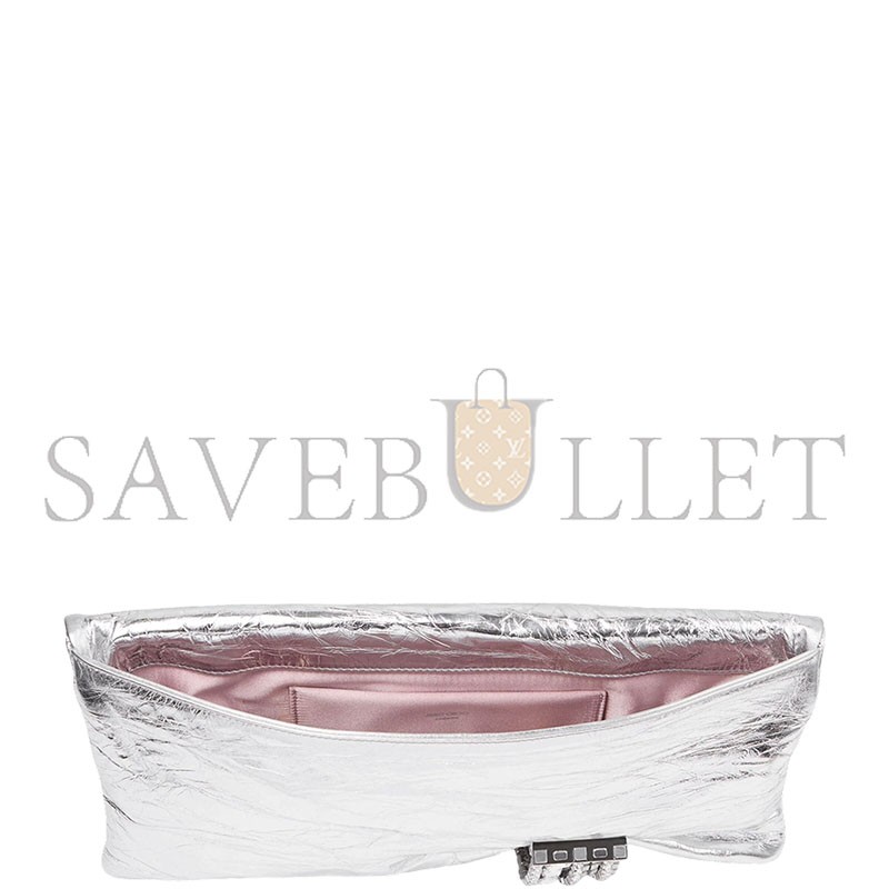 JIMMY CHOOLEATHER-CRYSTAL ZANDRA CLUTCH BAG (25*15.5*3cm)