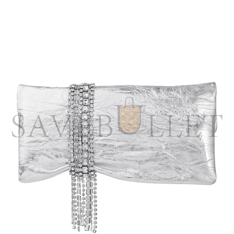 JIMMY CHOOLEATHER-CRYSTAL ZANDRA CLUTCH BAG (25*15.5*3cm)