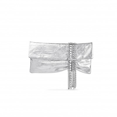 JIMMY CHOOLEATHER-CRYSTAL ZANDRA CLUTCH BAG (25*15.5*3cm)