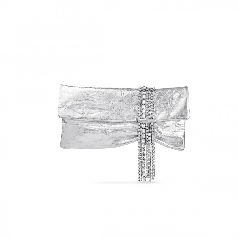 JIMMY CHOOLEATHER-CRYSTAL ZANDRA CLUTCH BAG (25*15.5*3cm)
