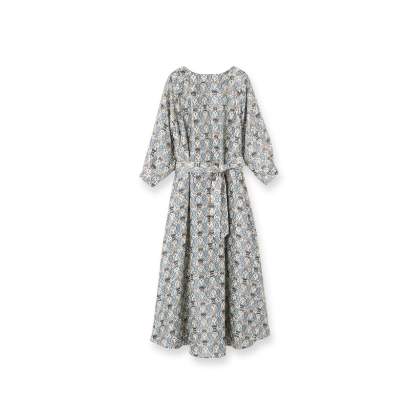 LORO PIANA MILA PRINTED SILK MIDI DRESS