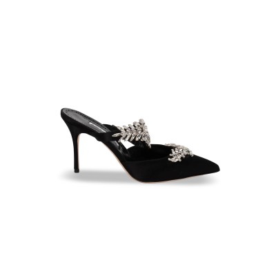 MANOLO BLAHNIK LURUM CRYSTAL EMBELLISHED SATIN MULES MANOLO BLAHNIK LURUM CRYSTAL EMBELLISHED SATIN MULES