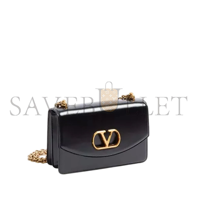 VALENTINO GARAVANI VAIN SHOULDER BAG IN SHINY CALFSKIN WB0R16GCB_0NO (24*16*8cm) VALENTINO GARAVANI VAIN SHOULDER BAG IN SHINY CALFSKIN WB0R16GCB_0NO (24*16*8cm)