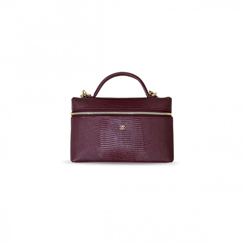CHANEL MASTER TRENDY HANDLE SLIM VANITY LIZARD EMBOSSED CALFSKIN (19*12*5cm) 