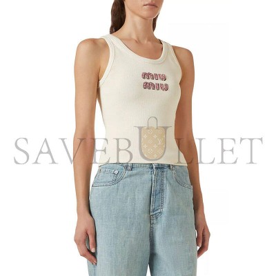 MIU MIU LOGO SLIM TANK TOP 