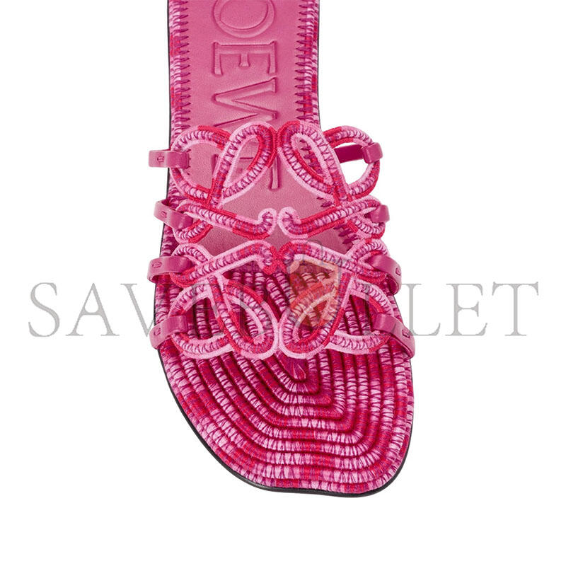 LOEWE PETAL ANAGRAM SLIDE IN EMBROIDERED CANVAS LPEA465X11 LOEWE PETAL ANAGRAM SLIDE IN EMBROIDERED CANVAS LPEA465X11
