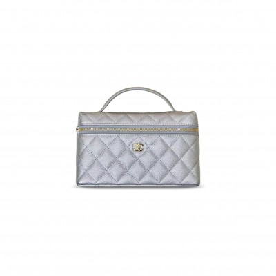 CHANEL CLASSIC VANITY WITH CHAIN CAVIAR LEATHER GOLD HARDWARE AP4385 (19*14*5cm)