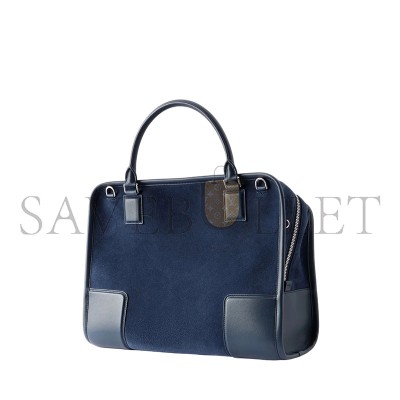LOEWE AMAZONA LEATHER-TRIMMED SUEDE TOTE (33*20*13cm)