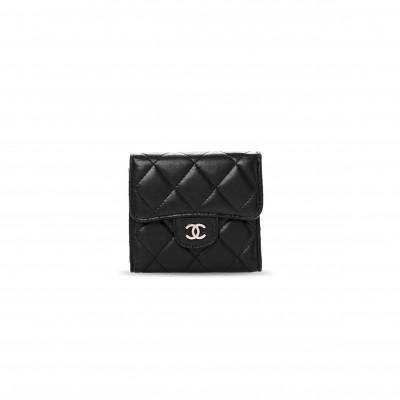 CHANEL MASTER QUILTED TRI-FOLD FLAP WALLET BLACK (11.5*10.5*3cm) 