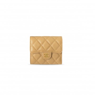 CHANEL MASTER CAVIAR QUILTED COMPACT FLAP WALLET (11.5*10.5*3cm) 