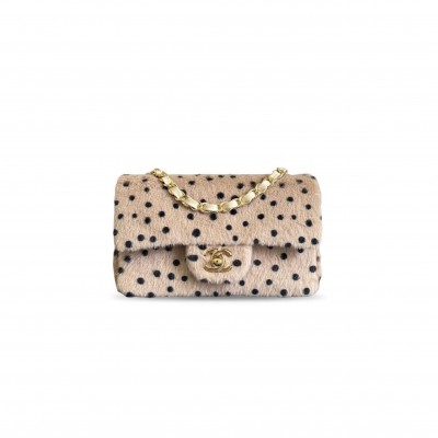 CHANEL PONY HAIR CHEETAH PRINTED FLAP BAG (20*12*6cm) 