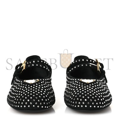 PRADA SUEDE CRYSTAL STUDDED BALLERINA PRADA SUEDE CRYSTAL STUDDED BALLERINA