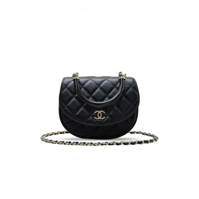 CHANEL QUILTED LAMBSKIN IN THE LOOP HANDLE FLAP BAG AP4410 (16*14*6.6cm)