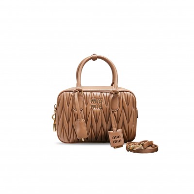 MIU MIU ARCADIE MATELASSÉ NAPPA LEATHER BAG 5BB124 (24*16*7.5cm) MIU MIU ARCADIE MATELASSÉ NAPPA LEATHER BAG 5BB124 (24*16*7.5cm)