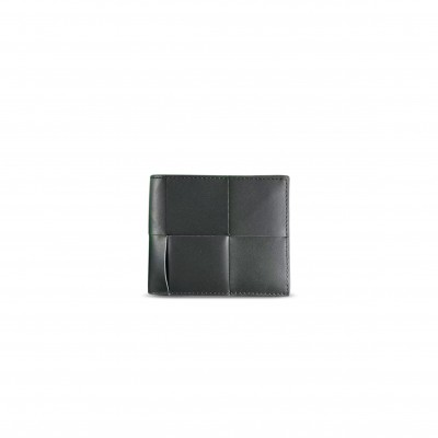 BOTTEGA VENETA CASSETTE BI-FOLD WALLET BLACK RED 743004 (10*8.5cm)
