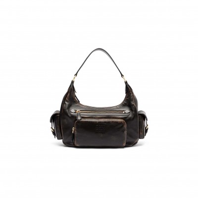 MIU MIU NAPPA LEATHER POCKET TOP HANDLE BAG 5BC189 (38*20*14cm)