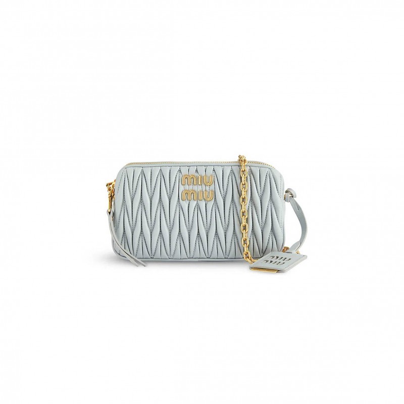 MIU MIU MATELASSE NAPPA LEATHER DOUBLE-LAYER CROSSBODY CAMERA BAG 5BP045 (18*10*5cm) 