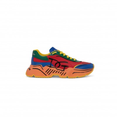 DOLCE & GABBANA DAYMASTER MIXED MEDIA COLORBLOCK SNEAKERS