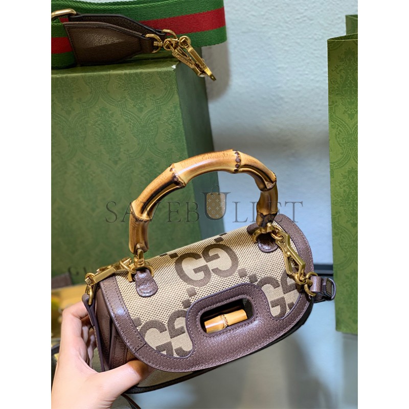  GUCCI BAMBOO 1947 JUMBO SMALL TOP HANDLE BAG 675797 (21*15*7cm)